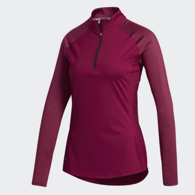Adidas Solid UV Long Sleeve Polo Shirt - Power Berry (FU1498)