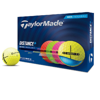 TaylorMade Distance+ Assorted Colours Golf Balls (1 Dozen)