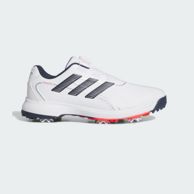 Adidas White Traxion Lite BOA 24 Golf Shoes (ID8606)
