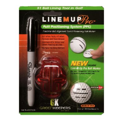 Line M Up Pro Precision Golf Ball Alignment / Identification Tool, Putt Positioning Ball Marker, & Sharpie