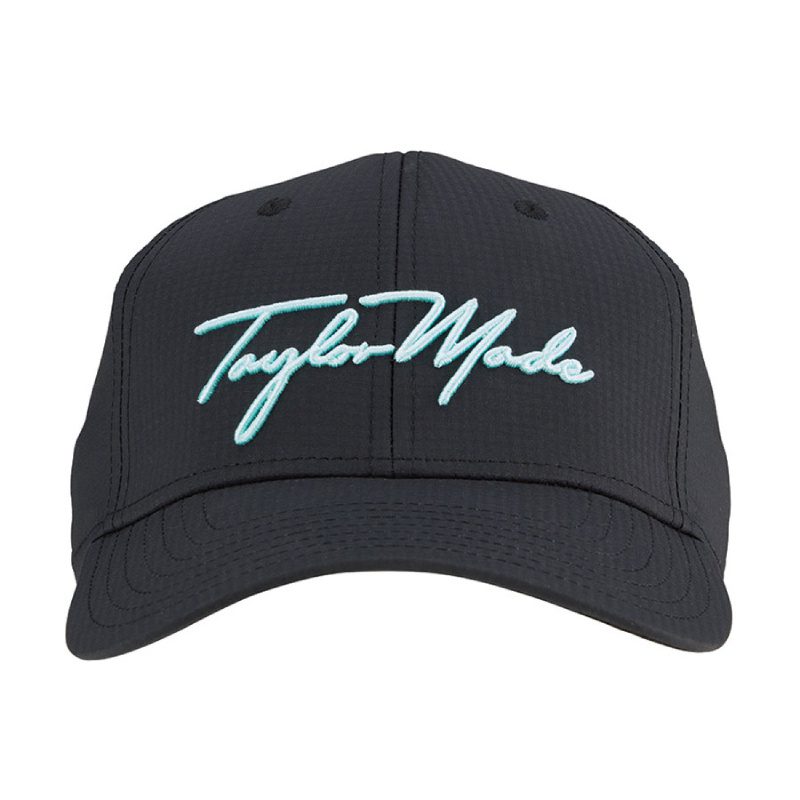 TaylorMade Womens Script Seeker Hat (Black/Aqua) - Image 2